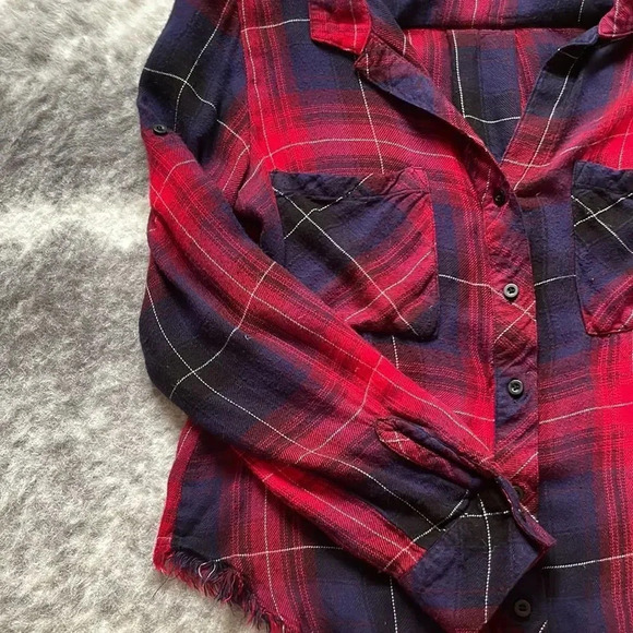 🔥4/$20 Anthropologie Cloth & Stone Plaid Shirt - Picture 4 of 12